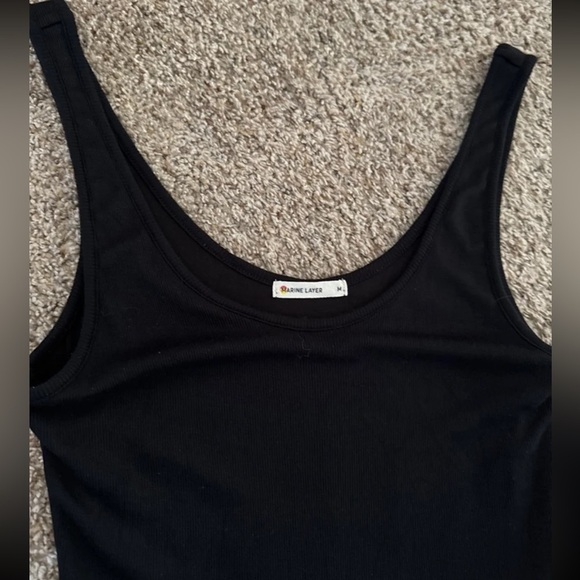 Marine Layer Lexi Rib Sun-In Fit & Flare Dress in Black 
size Medium - Picture 10 of 12